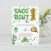 Taco Bout One | Uitnodiging eerste verjaardag (Staand voorkant)