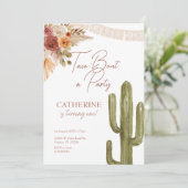 Taco 'Bout Party Fiesta Cactus uitnodiging (Staand voorkant)