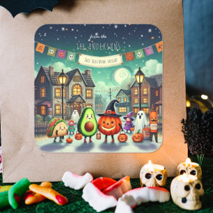 Taco 'Bout Spook-taculair Halloween Behandeling Vierkante Sticker