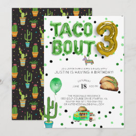 Taco Bout Three | Uitnodiging voor derde verjaarda