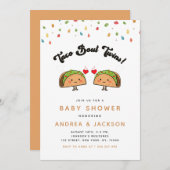 Taco Bout Twins Fiesta Groovy Retro Baby shower Kaart (Voorkant / Achterkant)
