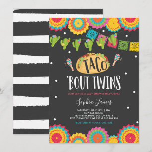 Taco 'Bout Twins Fiesta Twin Baby shower Invitatio Kaart