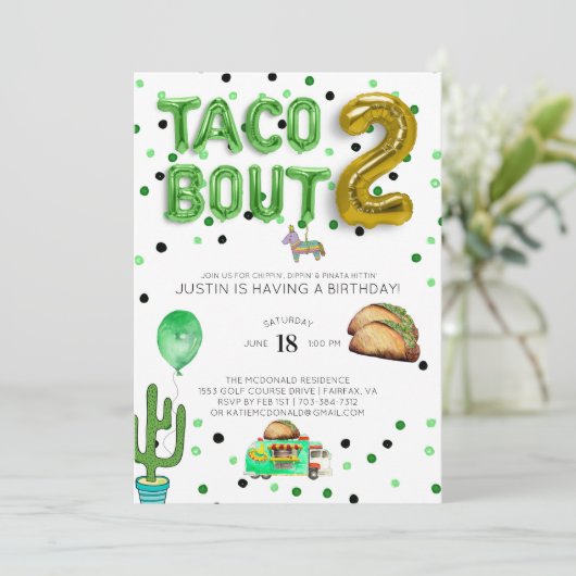 Taco Bout Two | Tweede uitnodiging (Staand voorkant)