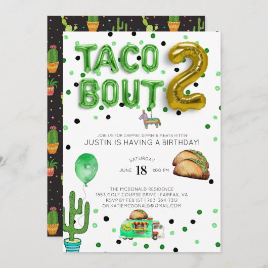 Taco Bout Two | Tweede uitnodiging (Voorkant / Achterkant)