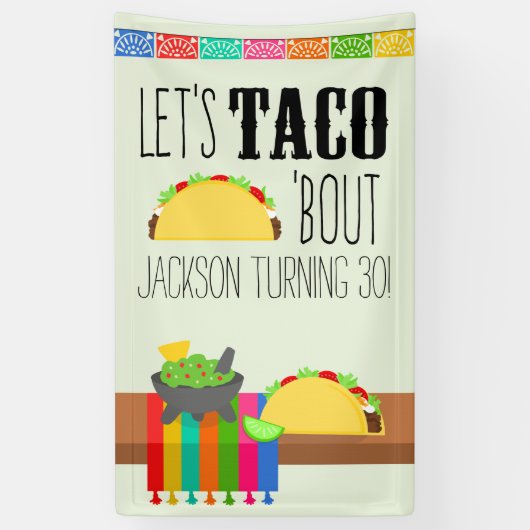 Taco 'Bout Verjaardagsfeest Spandoek (Verticaal)