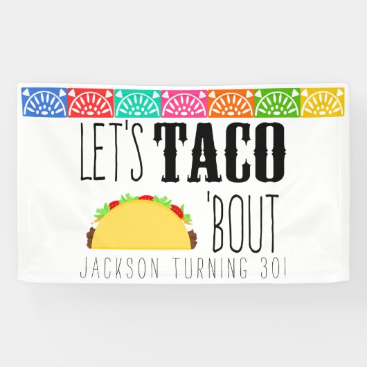 Taco 'Bout Verjaardagsfeest Spandoek (Horizontaal)