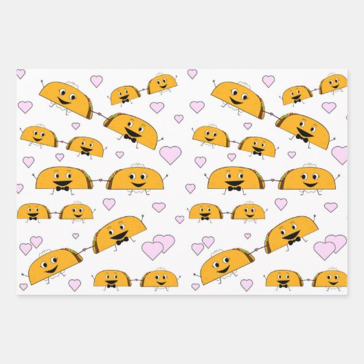 Taco Bride en Groom Wedding Wrapping Sheets Inpakpapier Vel (Voorkant 3)