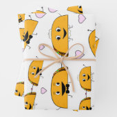 Taco Bride en Groom Wedding Wrapping Sheets Inpakpapier Vel (In situ)