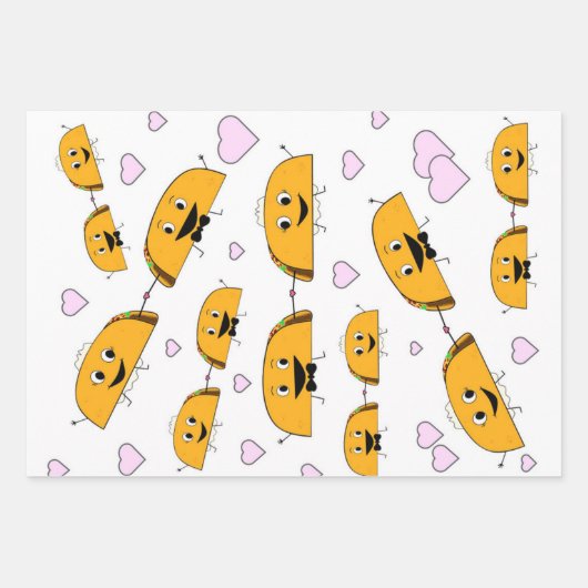 Taco Bride en Groom Wedding Wrapping Sheets Inpakpapier Vel (Voorkant)