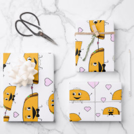 Taco Bride en Groom Wedding Wrapping Sheets Inpakpapier Vel