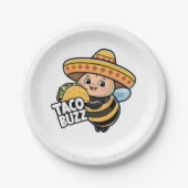 Taco Buzz Bumble Bee Papieren Bordje (Voorkant)