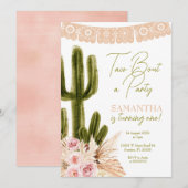 Taco Cactus eerste verjaardag uitnodiging (Voorkant / Achterkant)