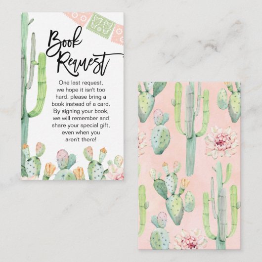 Taco Cactus Fiesta Thed Book Request Insert Visitekaartje (Voorkant / Achterkant)