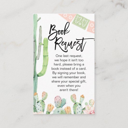 Taco Cactus Fiesta Thed Book Request Insert Visitekaartje (Voorkant)