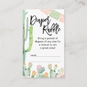 Taco Cactus Fiesta Thed Diaper Raffle Insert Visitekaartje (Voorkant)