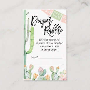 Taco Cactus Fiesta Thed Diaper Raffle Insert Visitekaartje