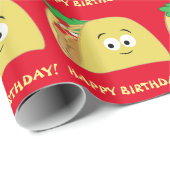 Taco Cartoon Happy Birthday Cadeaupapier (Rol Hoek)