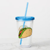 Taco-cartoon illustratie acryl drinkbeker (Achterkant)