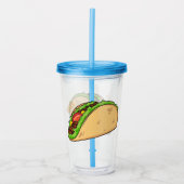 Taco-cartoon illustratie acryl drinkbeker (Voorkant)