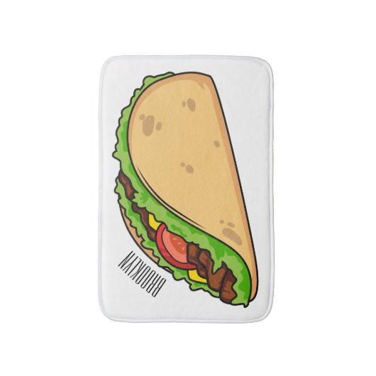 Taco-cartoon illustratie badmat (Voorkant Verticaal)