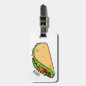 Taco-cartoon illustratie bagagelabel (Voorkant verticaal)