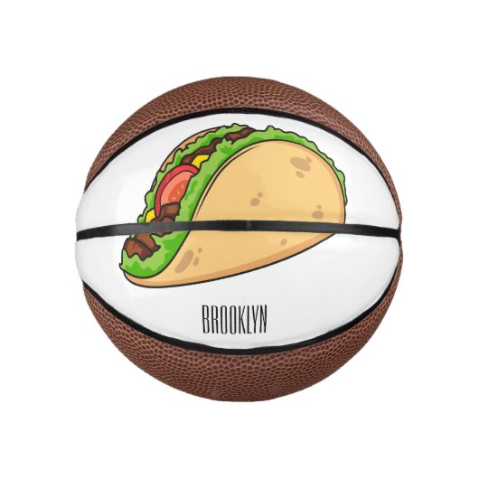 Taco-cartoon illustratie basketbal (Voorkant)