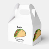 Taco-cartoon illustratie bedankdoosjes (Achterkant)