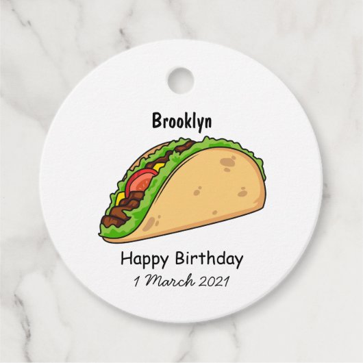Taco-cartoon illustratie bedankjes labels (Voorkant)