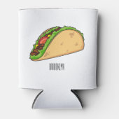 Taco-cartoon illustratie blikjeskoeler (Voorkant)