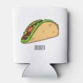 Taco-cartoon illustratie blikjeskoeler (Achterkant)