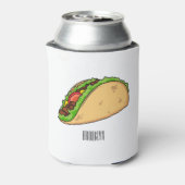 Taco-cartoon illustratie blikjeskoeler (Blikje Achterkant)