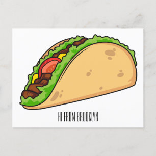 Taco-cartoon illustratie briefkaart