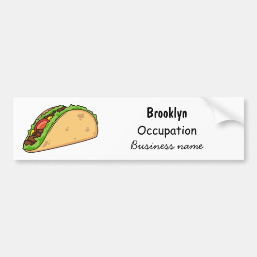 Taco-cartoon illustratie bumpersticker (Voorkant)