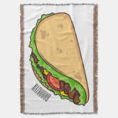 Taco-cartoon illustratie deken (Voorkant Verticaal)