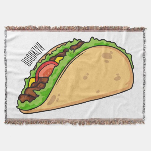 Taco-cartoon illustratie deken (Voorkant)