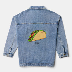 Taco-cartoon illustratie denim jacket