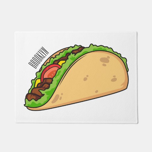 Taco-cartoon illustratie deurmat (Voorkant)