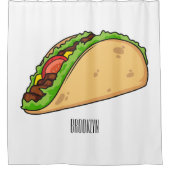 Taco-cartoon illustratie douchegordijn (Voorkant)
