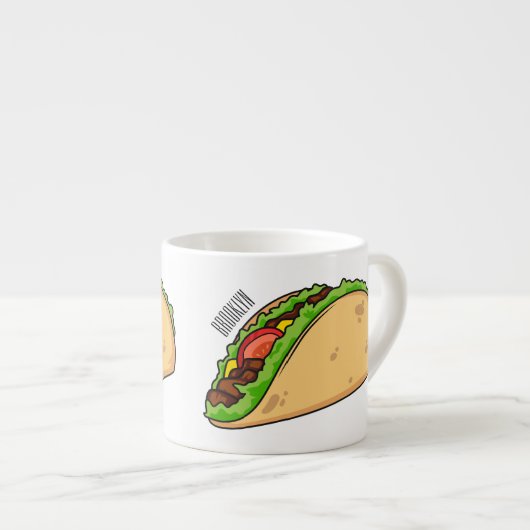 Taco-cartoon illustratie espresso kop (Voorkant rechts)