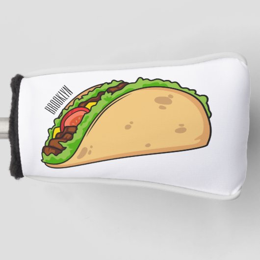Taco-cartoon illustratie golfheadcover (Voorkant)