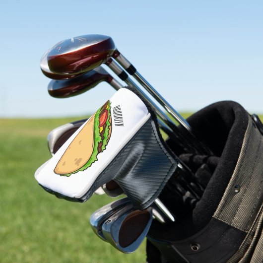 Taco-cartoon illustratie golfheadcover (Insitu)