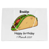 Taco-cartoon illustratie groot cadeauzakje (Voorkant)