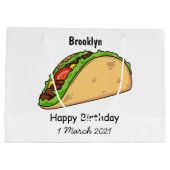 Taco-cartoon illustratie groot cadeauzakje (Achterkant)