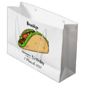 Taco-cartoon illustratie groot cadeauzakje (Voorkant Gekanteld)