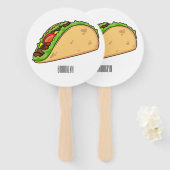 Taco-cartoon illustratie handwaaier (Voorkant en achterkant)