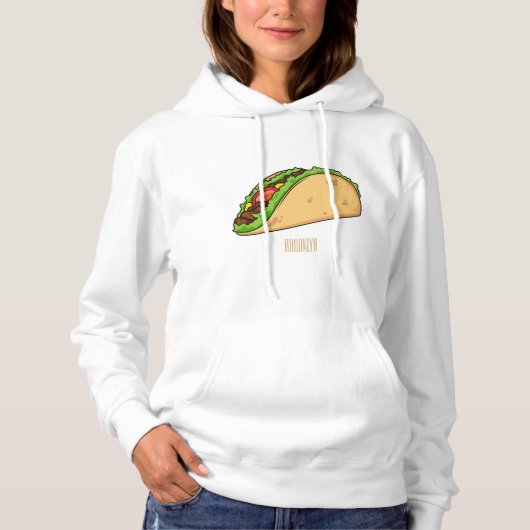 Taco-cartoon illustratie hoodie (Voorkant)