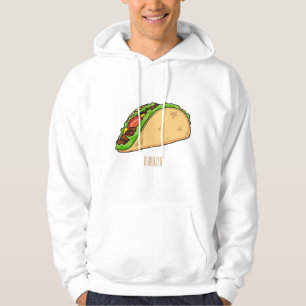Taco-cartoon illustratie hoodie