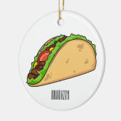 Taco-cartoon illustratie keramisch ornament (Links)
