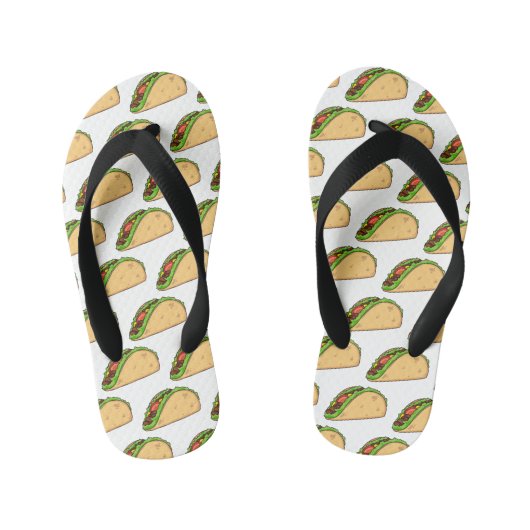 Taco-cartoon illustratie kinder teenslippers (Voetbed)