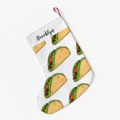 Taco-cartoon illustratie kleine kerstsok (Achterkant (Hangend))